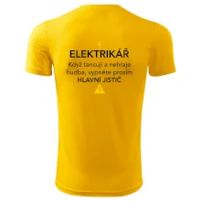 Elektrikář - hlavní jistič - Nápis na zádech