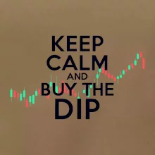Zeleno červený graf Keep Calm and Buy the Dip