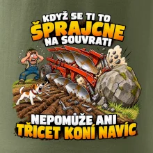 Pluh zaseknutý o balvan na souvrati