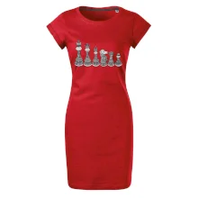 Šachové figurky v řadě - kreslené