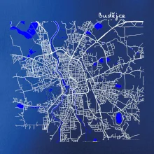 Budějce  - Mapa s vodními toky