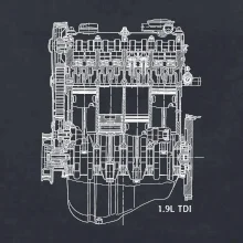 Motor Škoda/ VW 1.9L  TDI ze předu