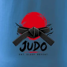 Judo černý pás a červené slunce eat sleep repeat