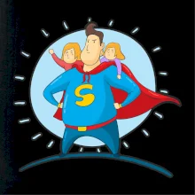 Táta superman - holka a holka Táta superman - holka a holka