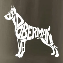 Doberman - nápis v tělě