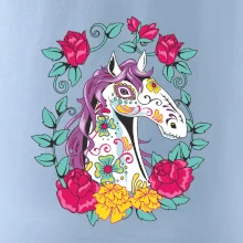 Kůň barevný s květinami