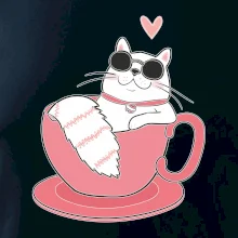 Hustá kočka v hrníčku