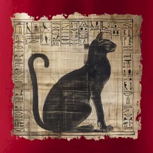 Egyptské hieroglyfy kočka