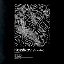 Kozákov - vrstevnice v obdélníku