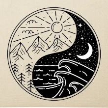 Yin & Yang hory a moře Yin & Yang hory a moře