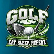 Golfová hůl s míčkem eat sleep repeat