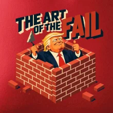Donald Trump zazděný ve vlastní zdi