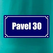 Jméno a věk - uliční cedule - modrá