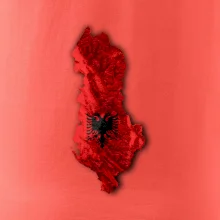 Mapa Albánie reliéf hor
