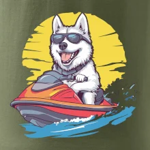 Husky na vodním skútru