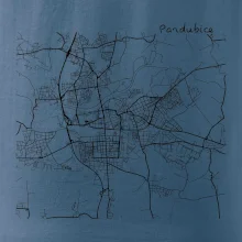 Mapy měst černobílé Pardubice