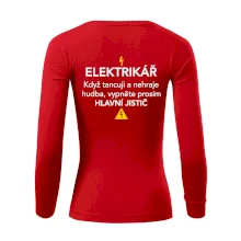 Elektrikář - hlavní jistič - Nápis na zádech