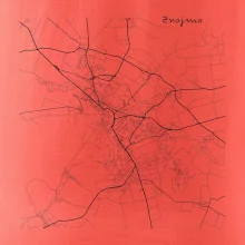 Černobílá mapa Znojmo