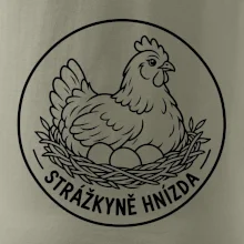 Strážkyně hnízda slepice v emblému