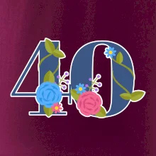 Květinové číslo kreslené - 40