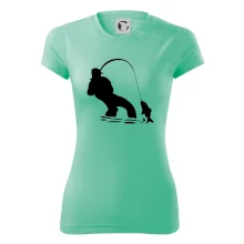 Rybář tahající rybu