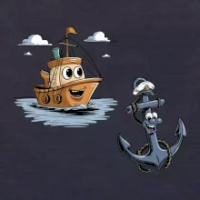 Parové triko - Loď a kotva