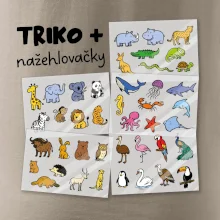 Tričko + 42 nažehlovacích zvířátek