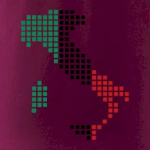 Itálie obrys vlajka