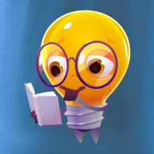 Žárovka přemýšlí nad knihou