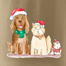 Veselé vánoce - pes, křeček a kočka