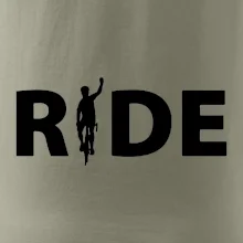 Ride - nápis s cyklistou