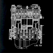 Motor Škoda/ VW 1.9L  TDI ze předu