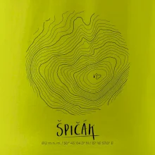 Špičák - vrstevnice v kruhu