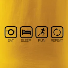 Eat sleep run repeat v řadě Eat sleep run repeat v řadě
