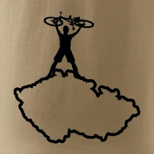 Mapa ČR - cyklista na prsou
