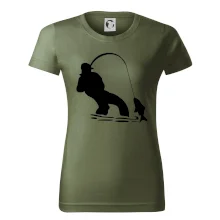 Rybář tahající rybu