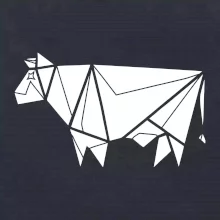 Origami kráva z boku