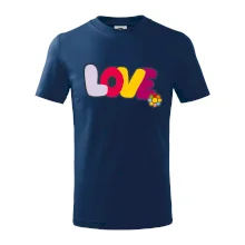 Love nápis s květinou