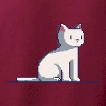 Kočka bílá pixel