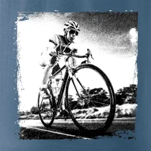 Cyklista černobílá cesta