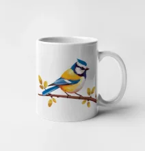 Sýkorka modřinka kreslená