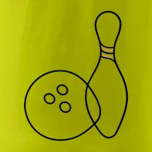 Bowling minimalistická linka s koulí a kuželkou