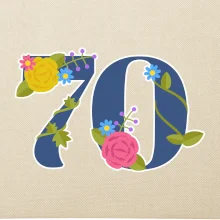 Květinové číslo kreslené - 70