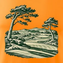 Golfové hřiště v retro rytině