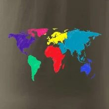 Světové kontinenty bez názvů - barevné