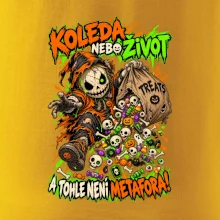 Halloweenský koledník s pytlem strašidelných sladkostí