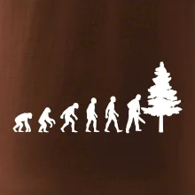 Evoluce dřevorubec - pila a strom