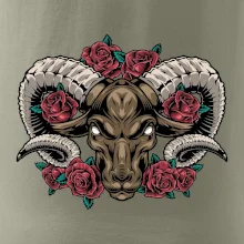 Hlava berana s růžemi