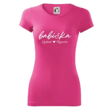 Babička Tričko se jmény dětí psací písmo