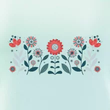 Folklor - květiny v řadě